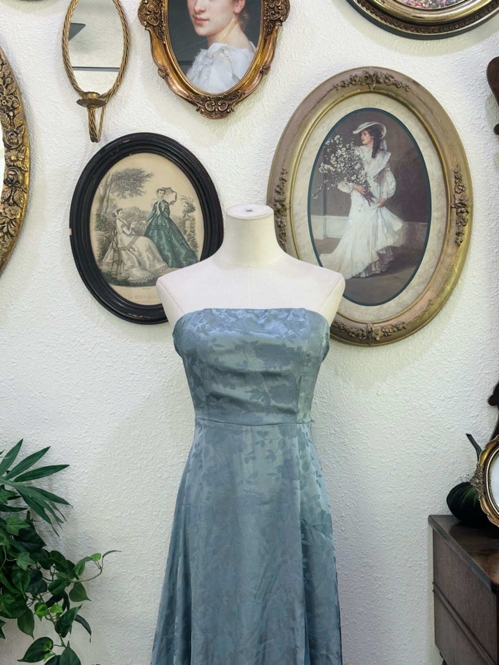 Lulus Sage Blue Strapless Formal Dress - Picture 2 of 8